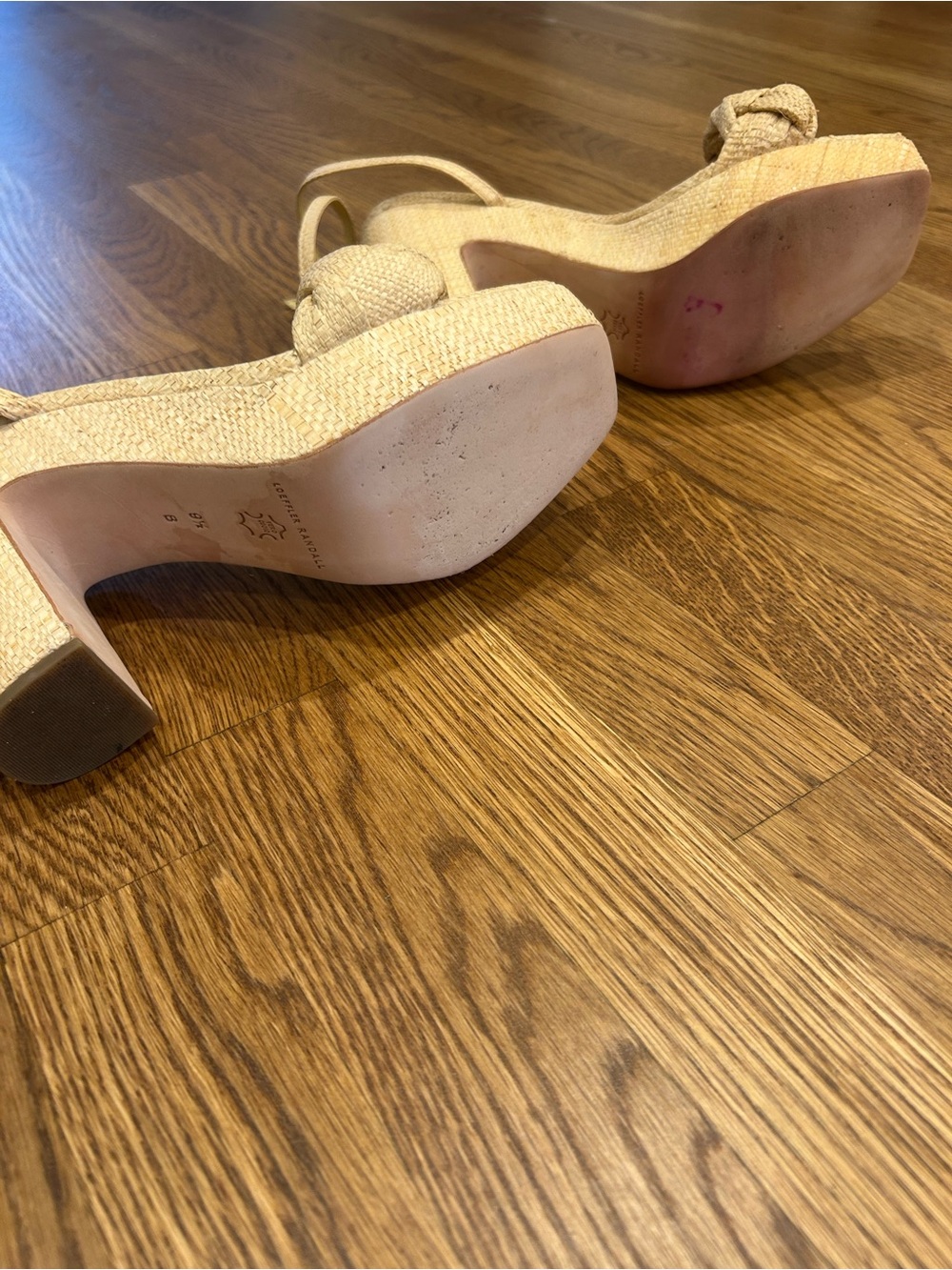 Loeffler Randall Fae Braided Raffia Platform Sandals 9.5 $425 - Picture 7 of 10